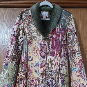 Chico's Mixed Print, Faux Suede Coat